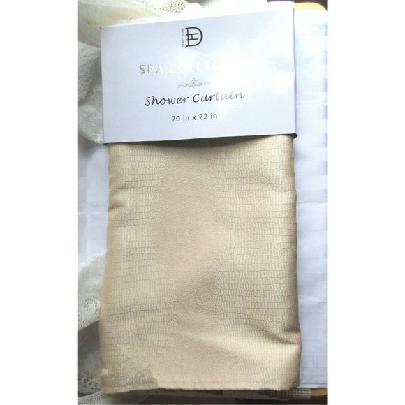 Dainty Home Spa Collection EMBOSSED Shower Curtain - Picture 1 of 4
